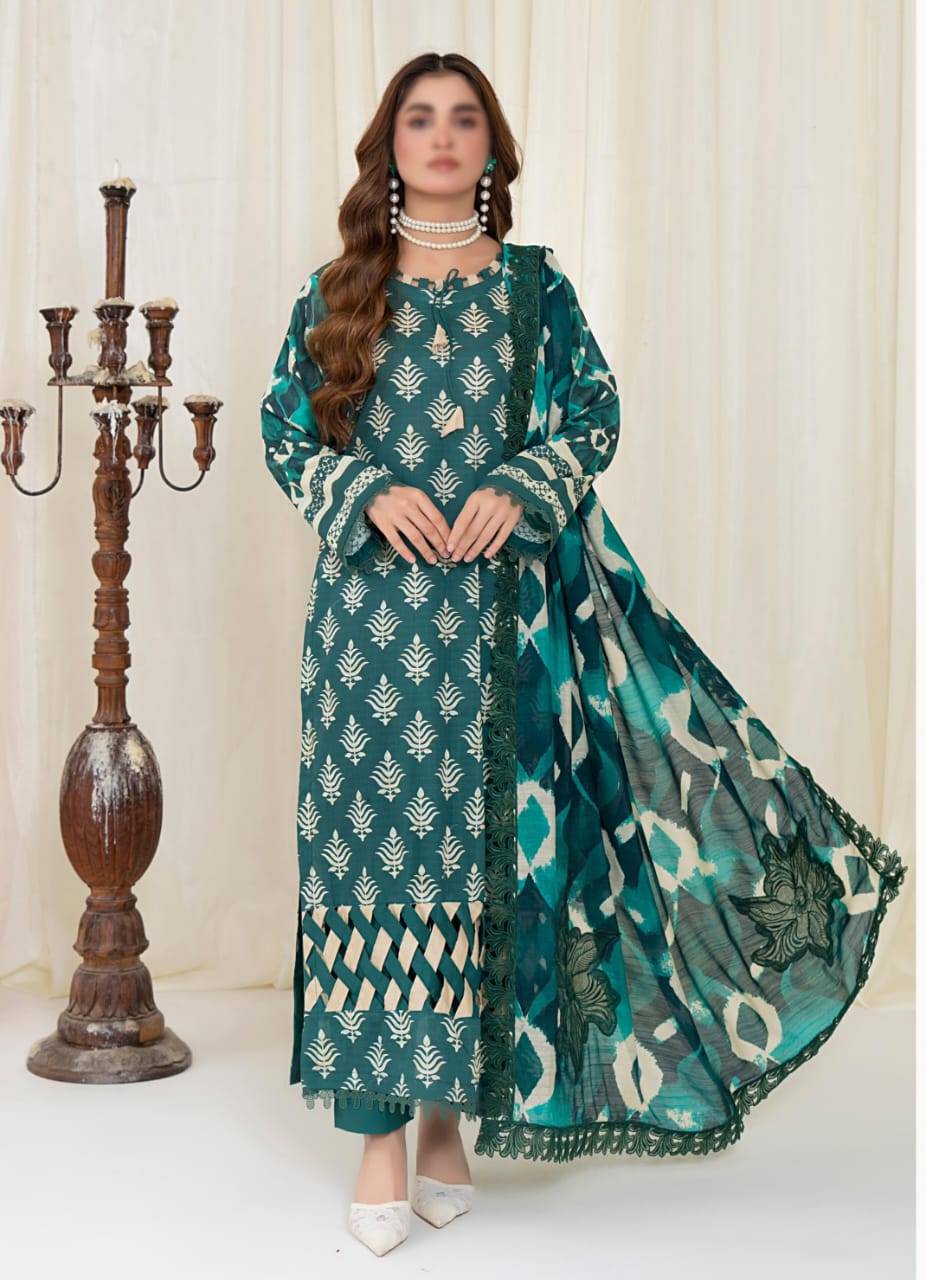 Premium Doora Lawn Digital Print with Embroidered Dupatta