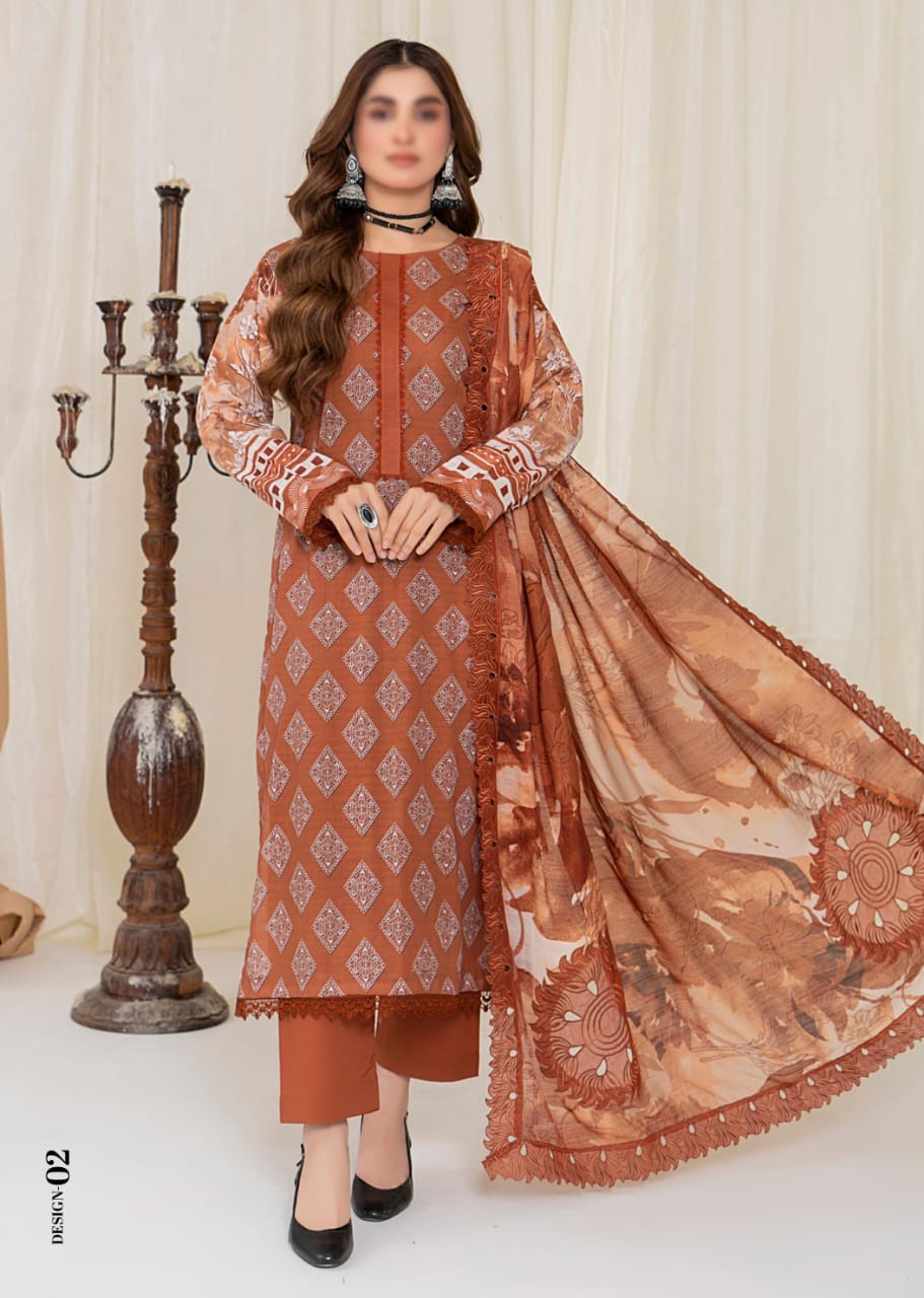 Premium Doora Lawn Digital Print with Embroidered Dupatta